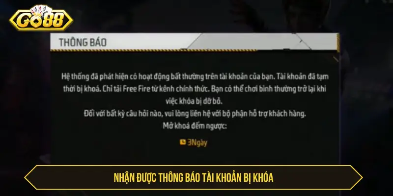 Tài Khoản Go88 Bị Khóa Phải Làm Sao? Cách Xử Lý Đúng Nhận được thông báo tài khoản bị khóa
